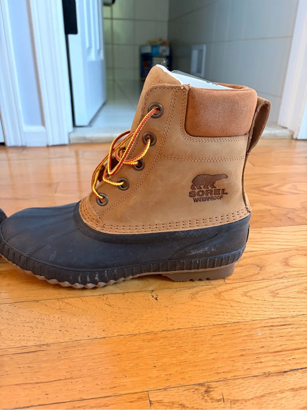 Sorel Men's Tan and Black Rugged Waterproof Lace-Up Boots